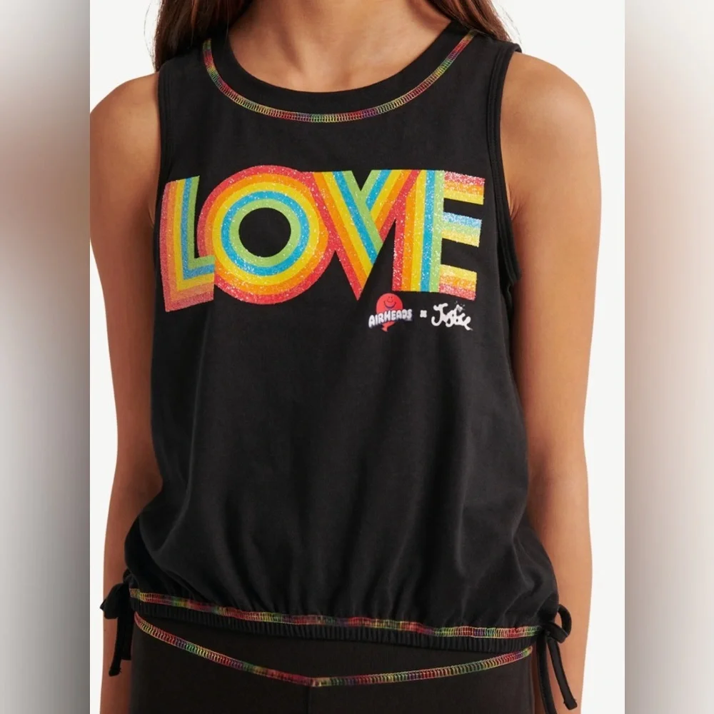 Justice Girls x Sugar Coated Love Cinch Hem Tank - Size Medium Rainbow Glitter